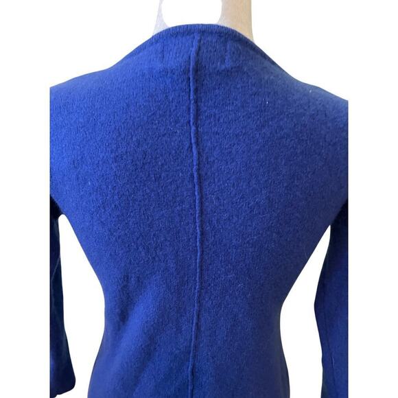 Cynthia Rowell 100% 1-Ply Cashmere Blue 3/4” Sleeve Sweater L - Picture 7 of 8